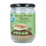 Raw hennep protein poeder in glas