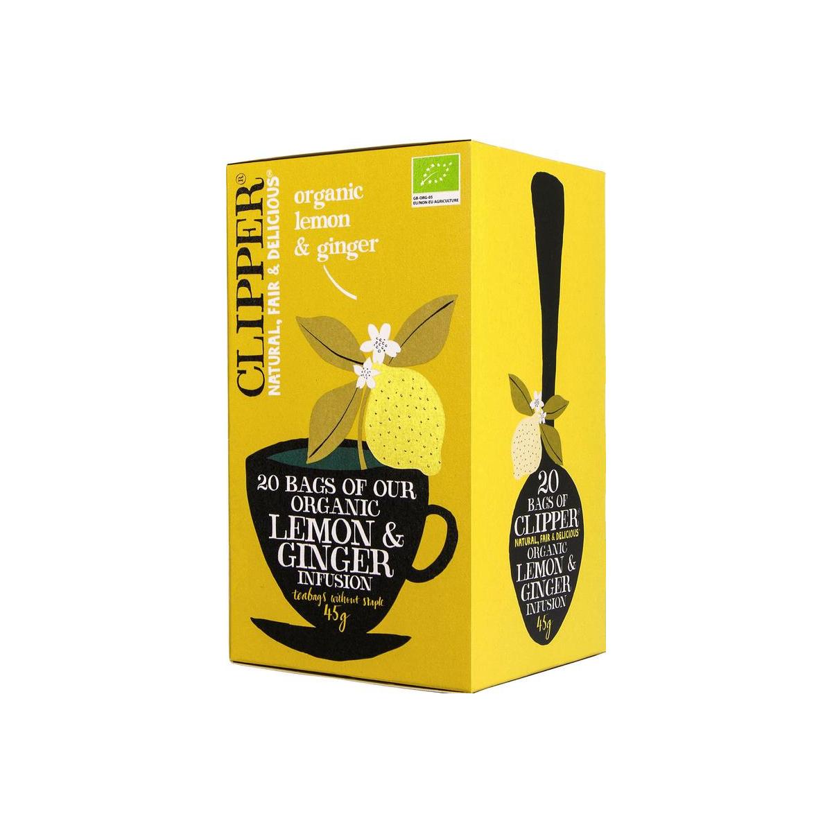 Lemon & ginger tea bio