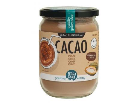 Raw cacao antioxidant poeder in glas