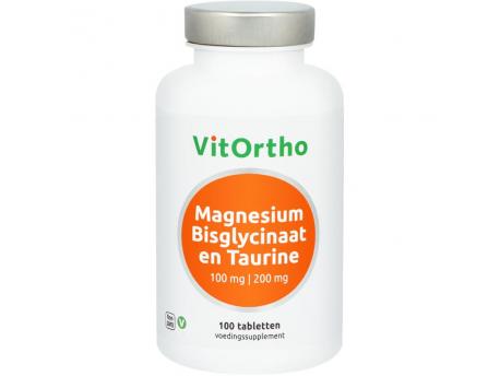 Magnesium bisglycinaat 100 mg en taurine 200 mg