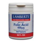 Lamberts Folic Acid 400 mcg 100tab