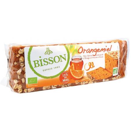 Orangemiel honingkoek met sinaasappel voorgesneden