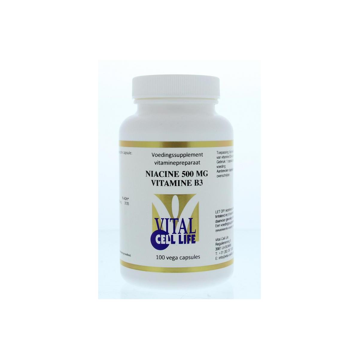 Vitamine B3 niacine 500 mg