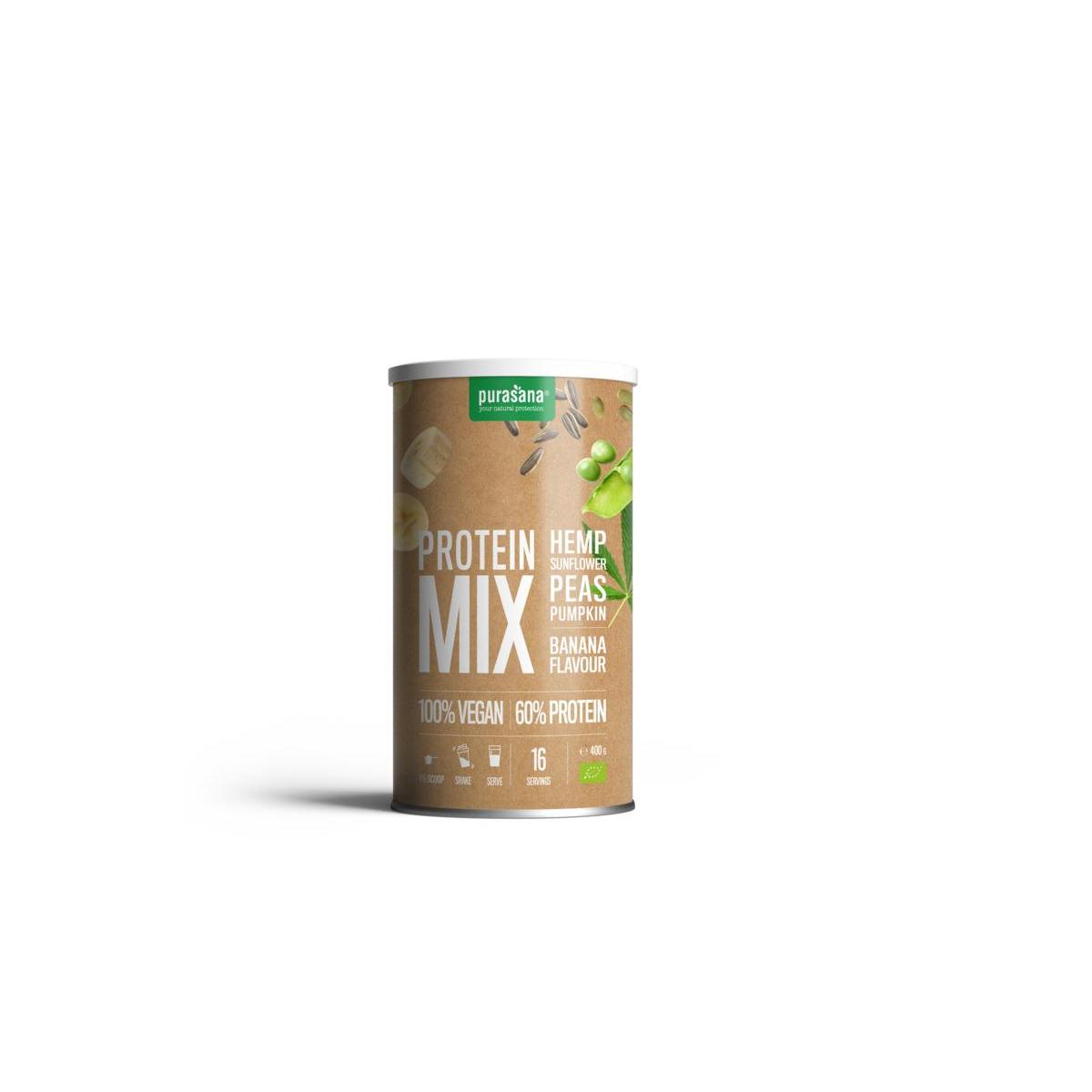 Protein mix pea sunflower hemp banana bio