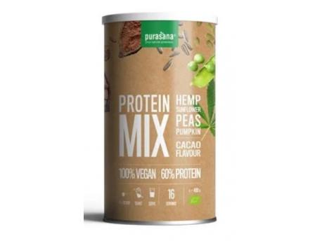 Protein mix 55% pea sunflower hemp cacao bio