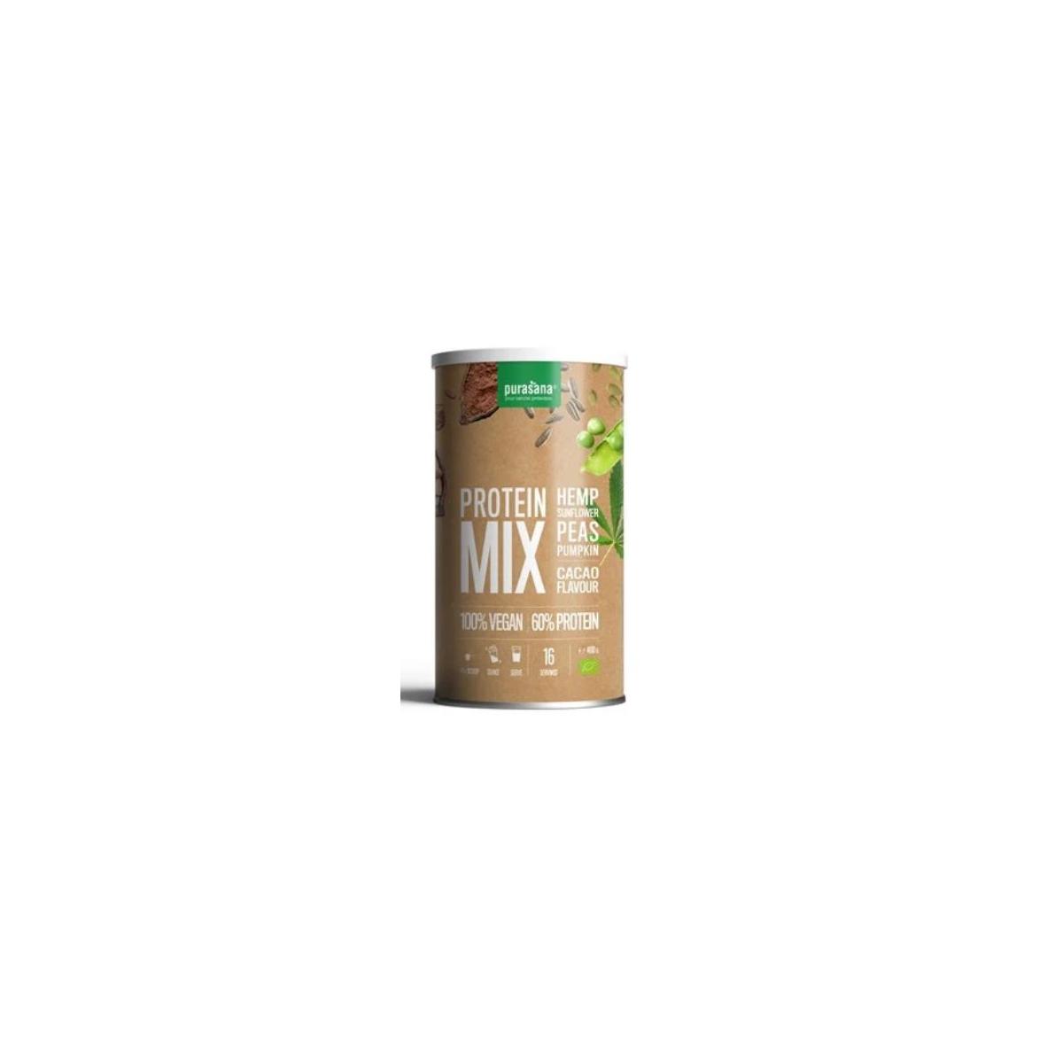 Protein mix 55% pea sunflower hemp cacao bio