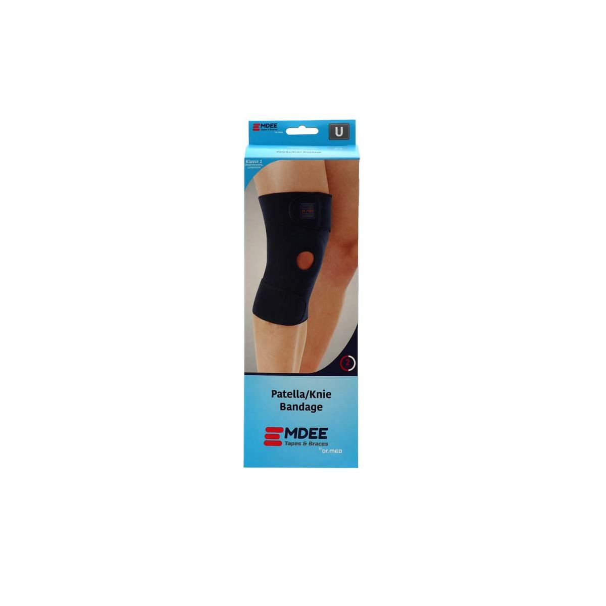 Knieband met stabilizers blauw