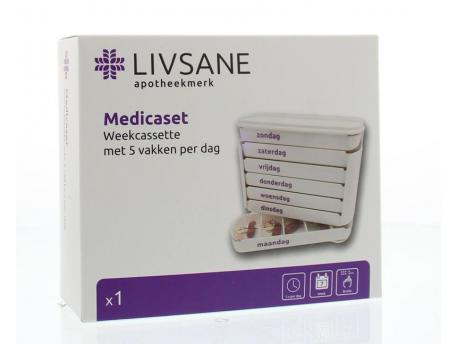 Medicaset medicijnbox wit 5V braille