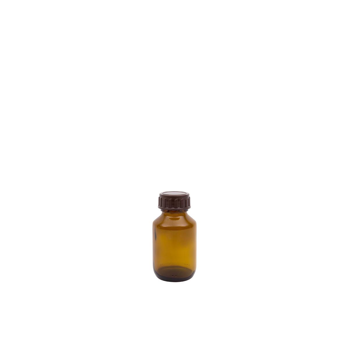 Medicijnfles gedopt bruin 60ML 28mm