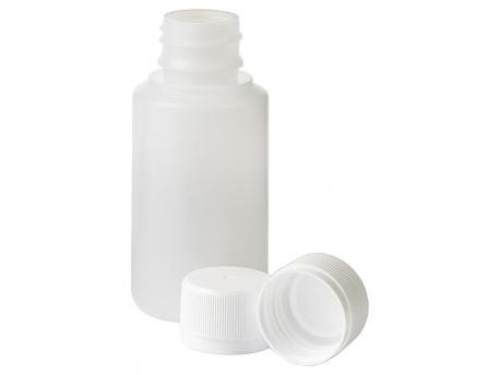 Fles HDPE naturel + afsluitdop 28mm 100ML