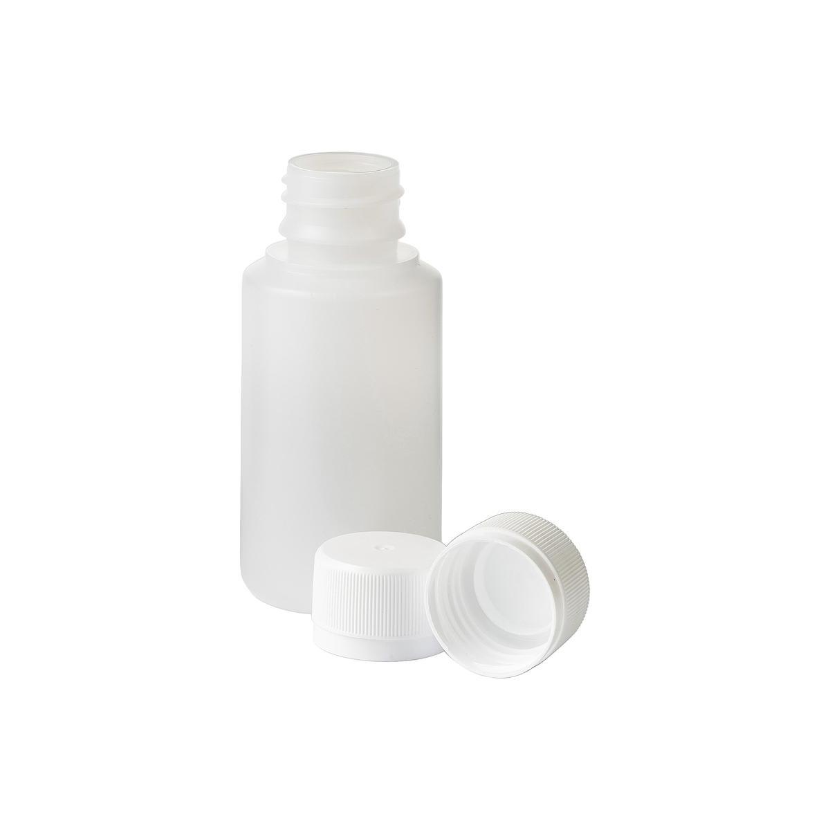 Fles HDPE naturel + afsluitdop 28mm 100ML