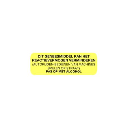 Strooketiket reactievermogen geel 30X10mm 1000st