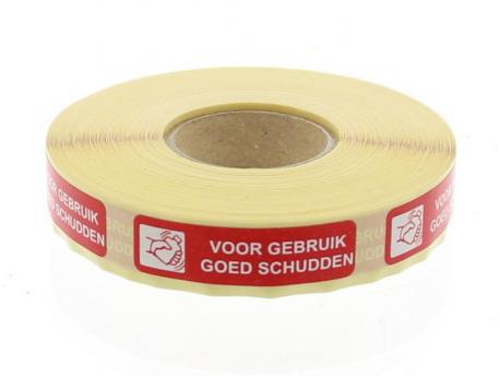 Strooketiket voor gebruik schudden 44x11mm 750st