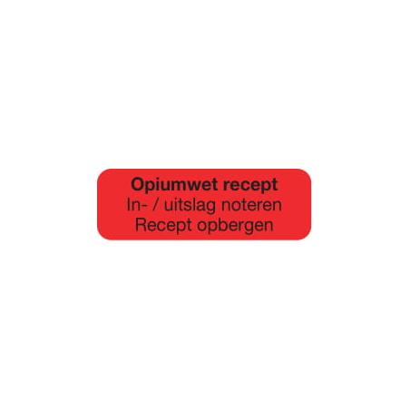 Strooketiket opiumwet recept 30X10mm 1000st