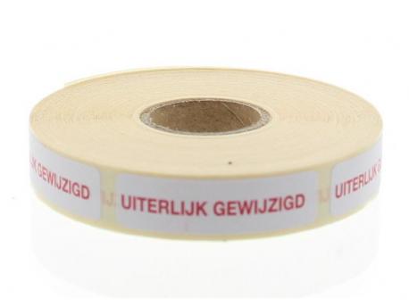 Strooketiket uiterlijk gewijzigd 44X11mm 750stuks