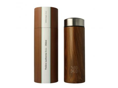 Drinkfles wood met theefilter isotherm 350ml