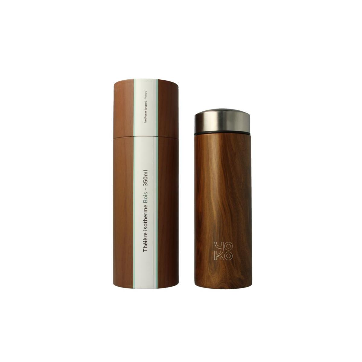 Drinkfles wood met theefilter isotherm 350ml