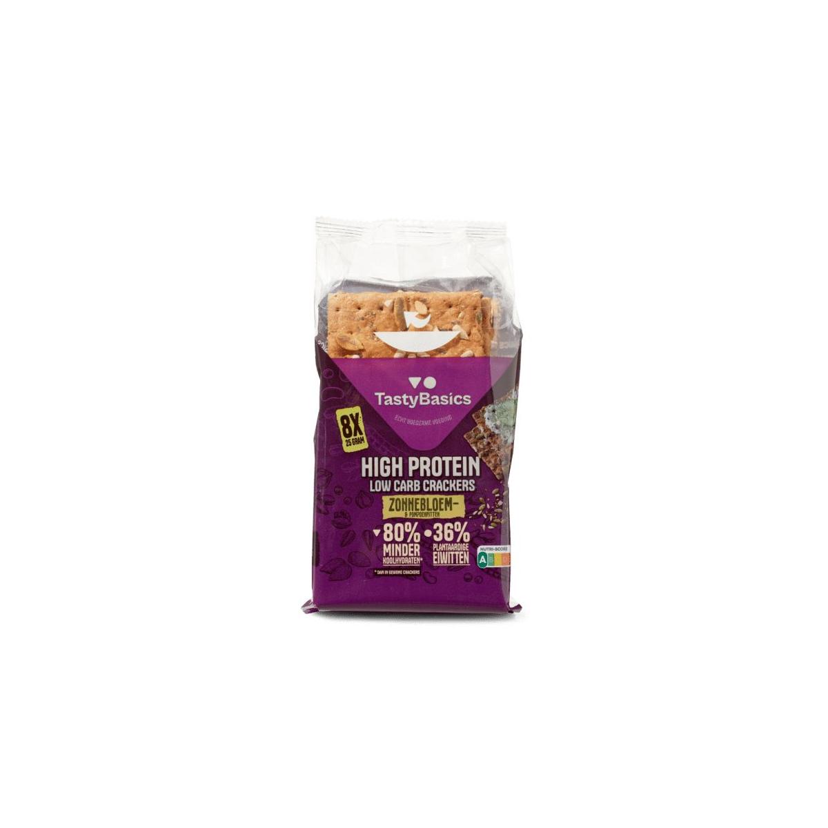 Less carb-high protein crackers zonnebl/pompoenpit