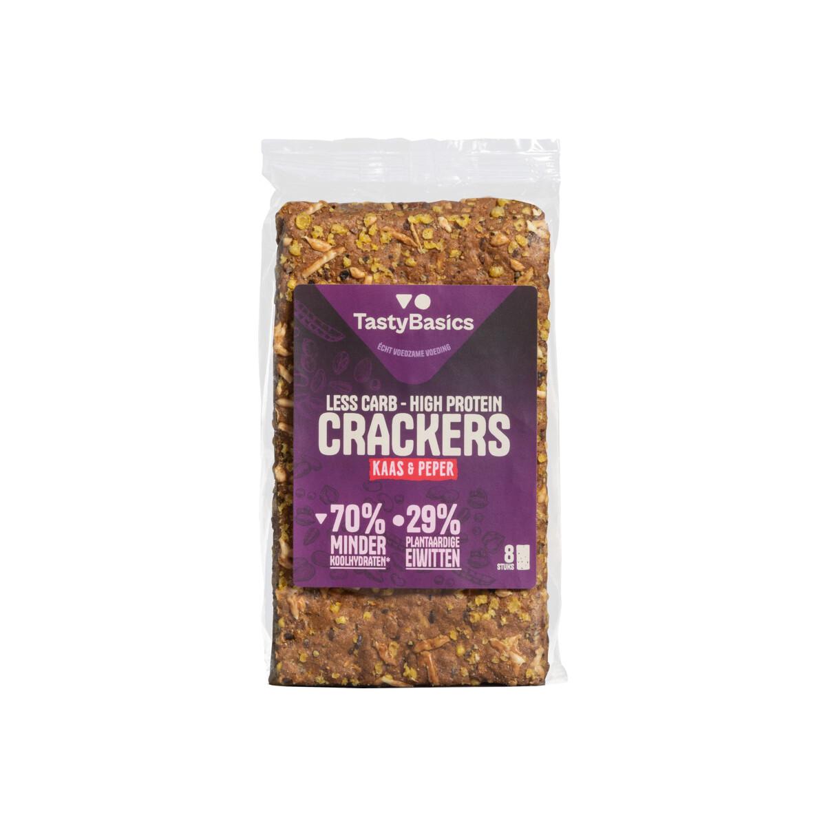 Less carb-high protein crackers kaas peper