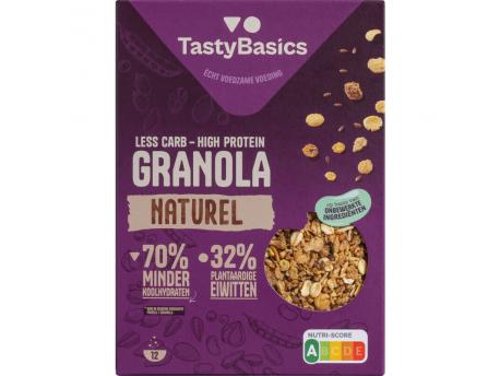 Less carb-high protein granola naturel