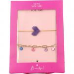 Cadeauset armband paars en goud