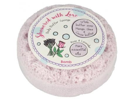 Cosmetics shower sponge with love