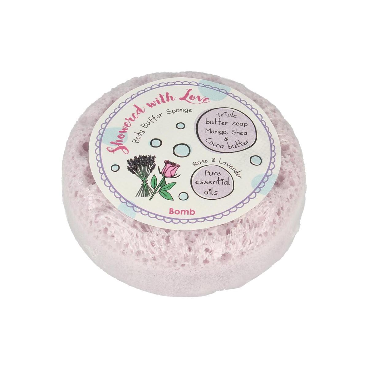 Cosmetics shower sponge with love
