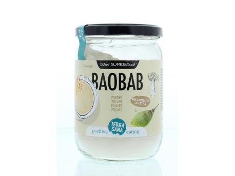 Raw baobab poeder in glas