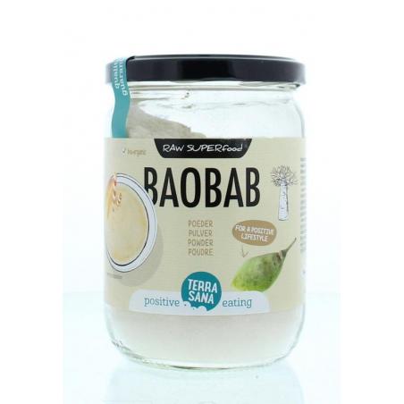 Raw baobab poeder in glas