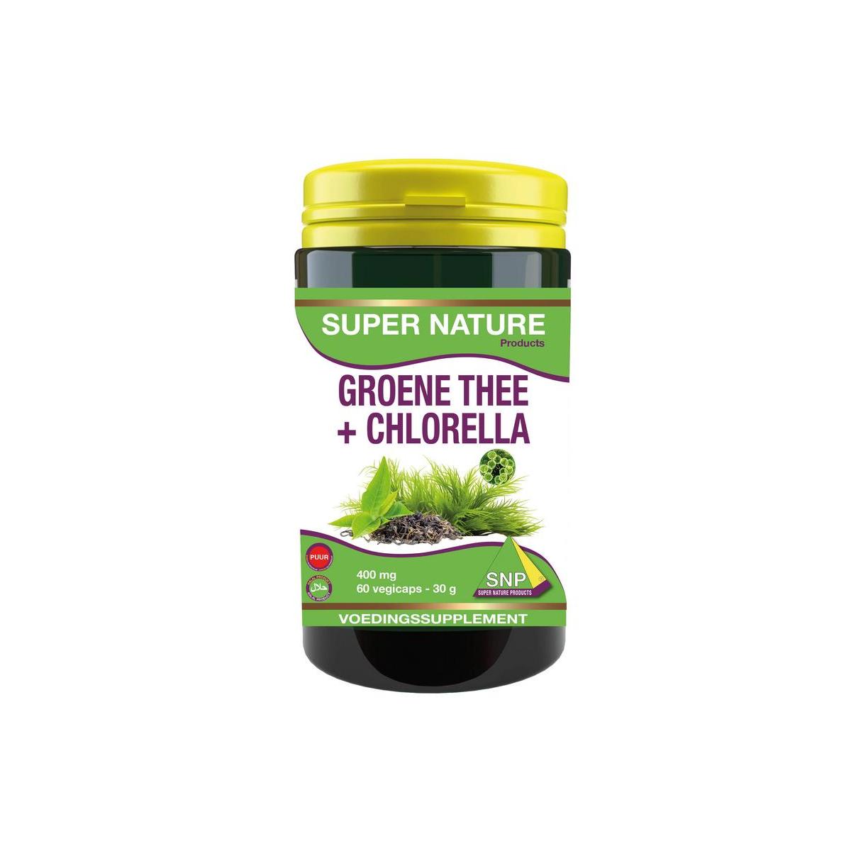 Groene thee chlorella 400 mg puur