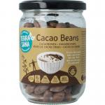 Raw cacao bonen in glas