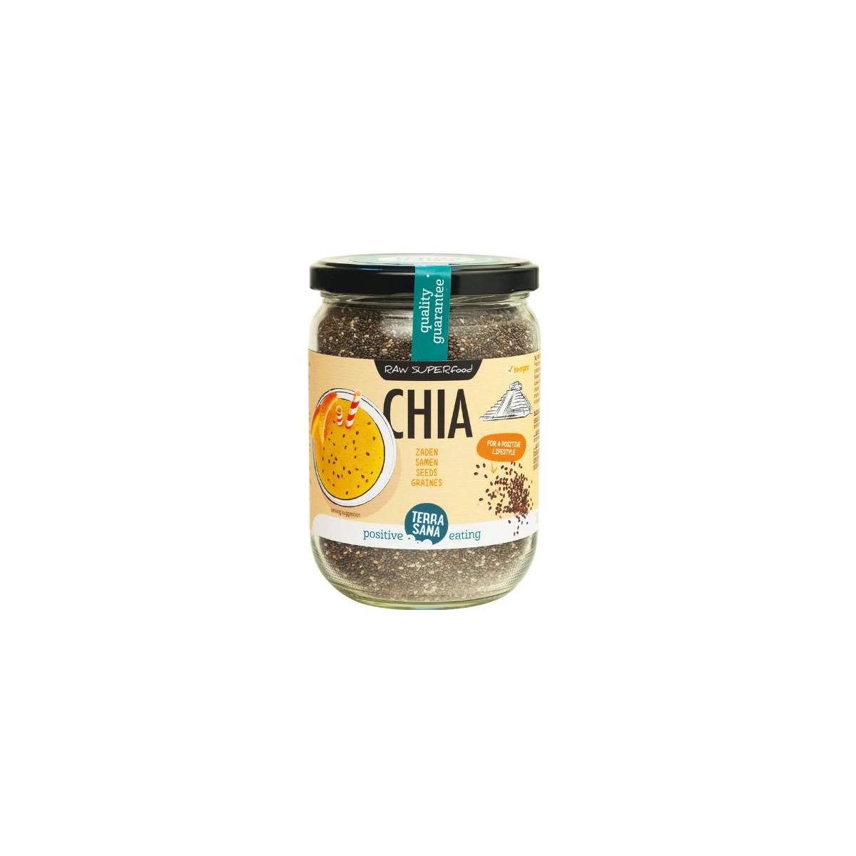 Raw chia zaad in glas