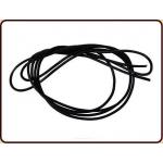 Leren koord zwart rond