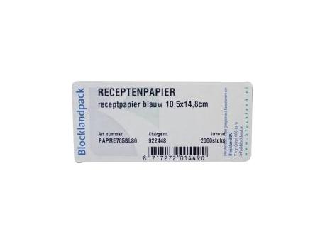 Receptpapier blauw 105X148