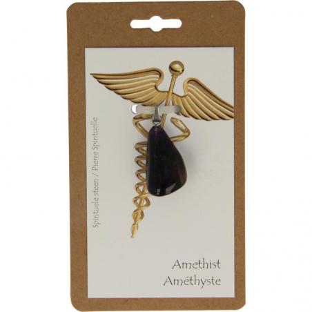 Hanger gezondheidssteen amethyst donker