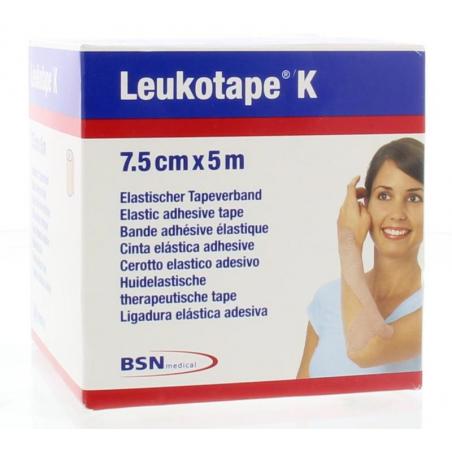 Leukotape K 5 m X 7.5 cm huidkleur