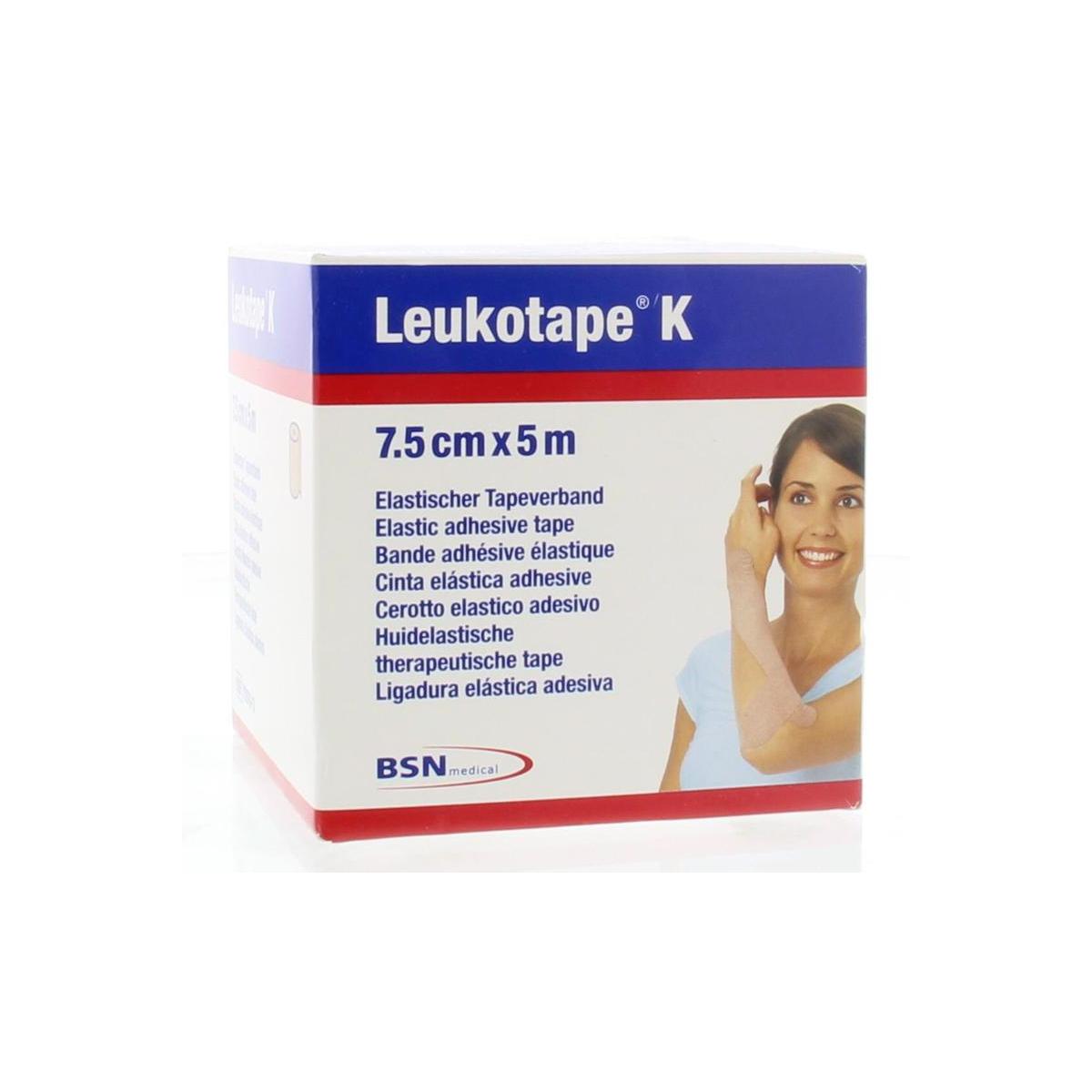 Leukotape K 5 m X 7.5 cm huidkleur