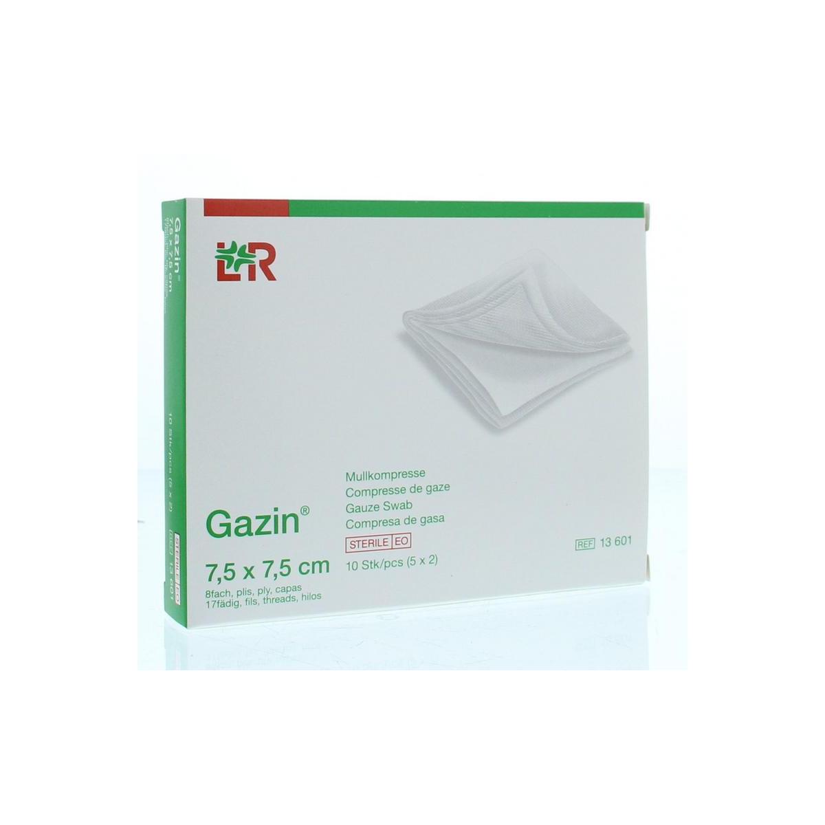 Gazin gaaskompres 7.5 x 7.5 steriel