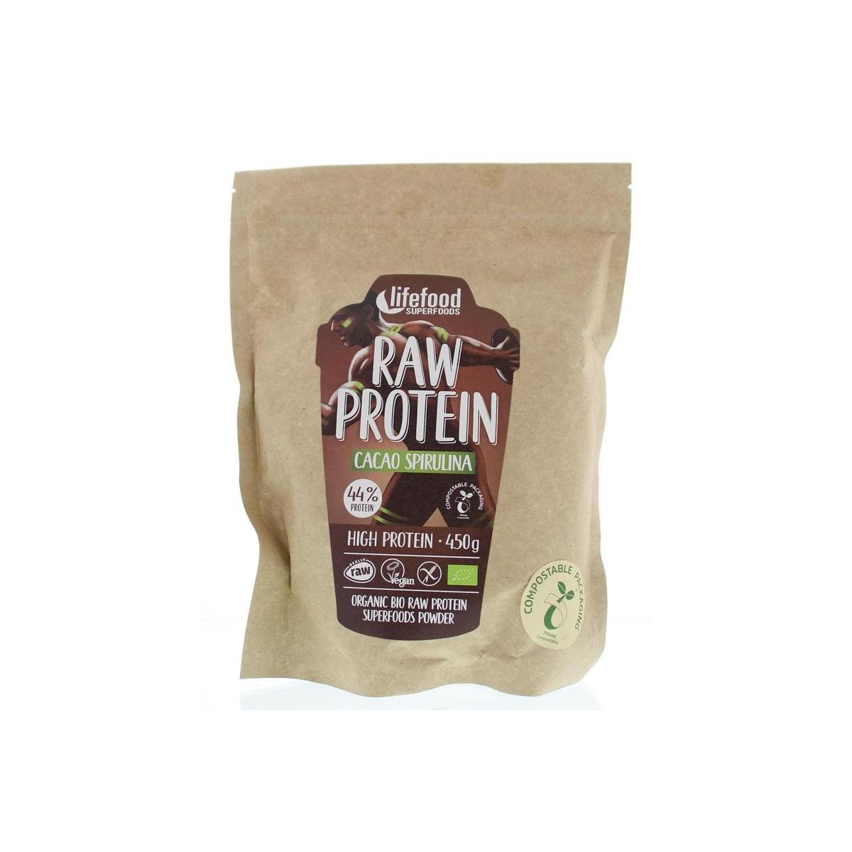 Raw superfood proteinepoeder cacao spirulina