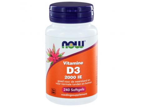 NOW Vitamine D3 2000IE 240 softgels