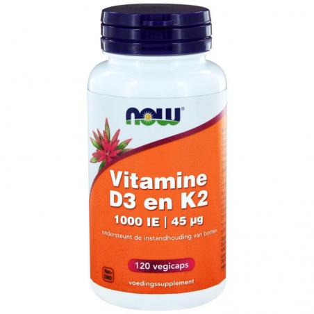 NOW Vitamine D3 en K2 120cap