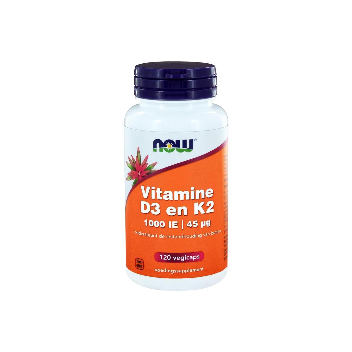 NOW Vitamine D3 en K2 120cap