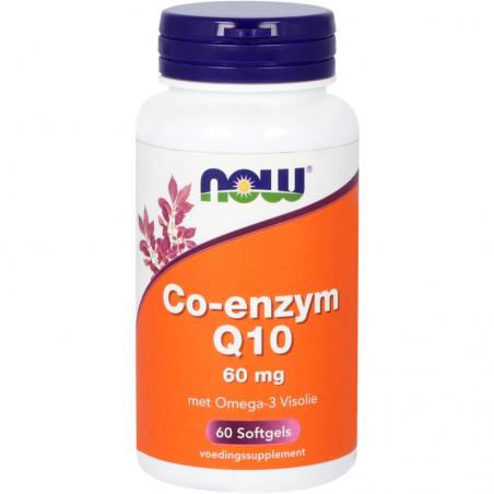 NOW CoQ10 60mg met omega 3 60sft